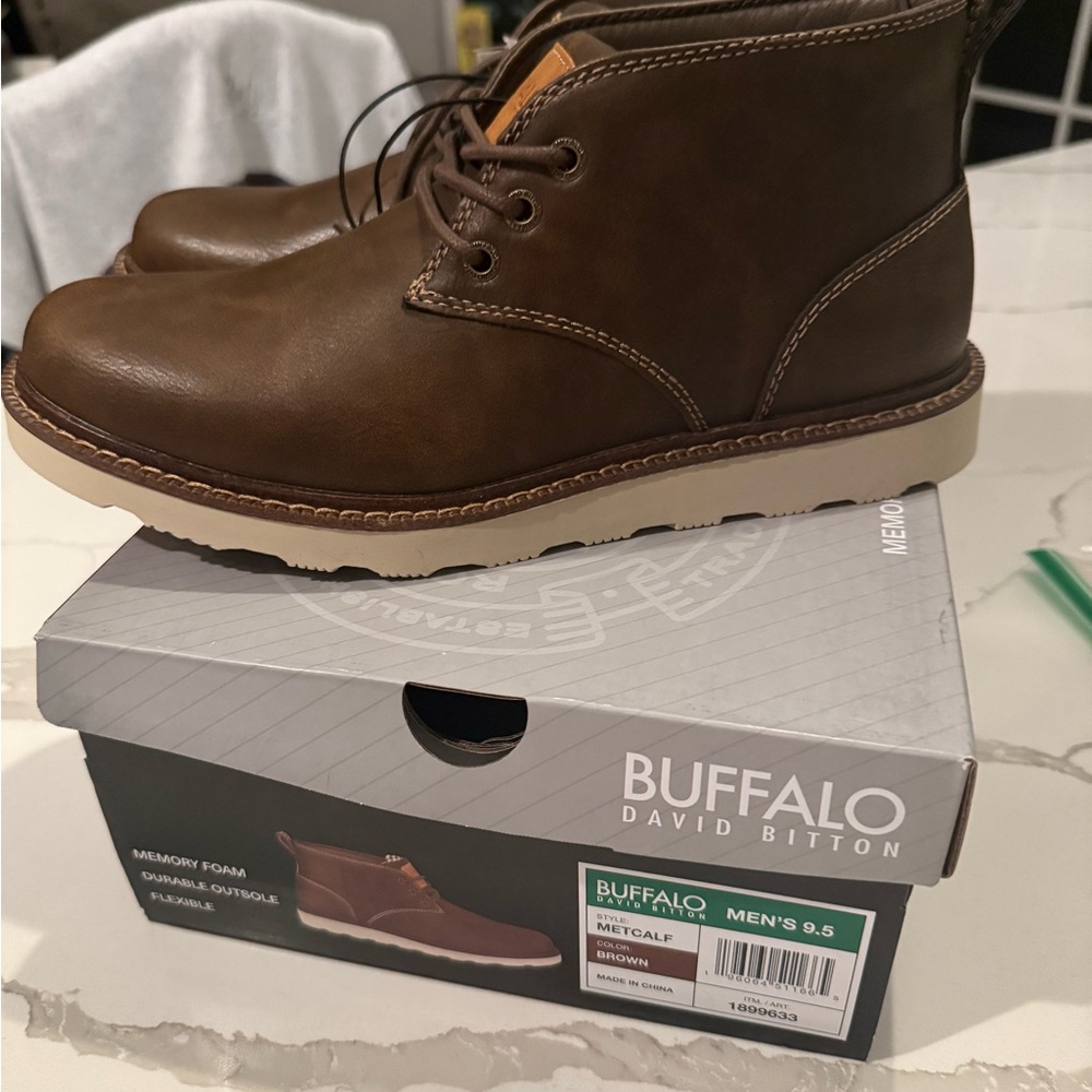 Buffalo David Bitton Men's Dark Brown Leather Boots